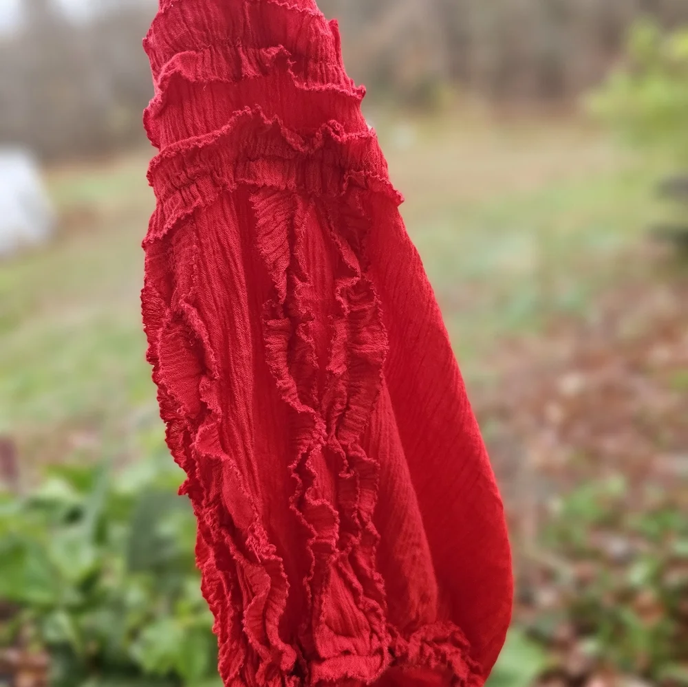 Multiples Red Ruffled Top - Picture 3 of 5